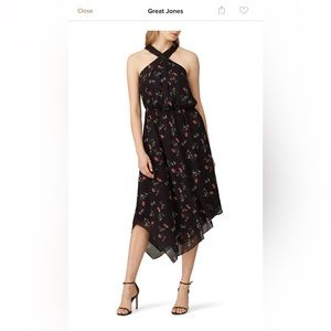 Great Jones. Floral printed halter dress.